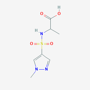 molecular formula C7H11N3O4S B2453189 2-(1-甲基-1H-吡唑-4-磺胺基)丙酸 CAS No. 1308951-64-5