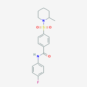 N-(4-fluorophenyl)-4-(2-methylpiperidin-1-yl)sulfonylbenzamide