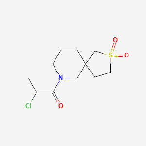 molecular formula C11H18ClNO3S B2453193 2-Chloro-1-(2,2-dioxo-2lambda6-thia-9-azaspiro[4.5]decan-9-yl)propan-1-one CAS No. 2411252-89-4