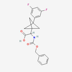 molecular formula C21H19F2NO4 B2453197 2-[3-(3,5-Difluorophenyl)-1-bicyclo[1.1.1]pentanyl]-2-(phenylmethoxycarbonylamino)acetic acid CAS No. 2287259-91-8
