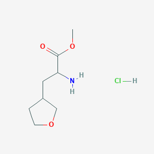 molecular formula C8H16ClNO3 B2453201 Methyl 2-amino-3-(oxolan-3-yl)propanoate;hydrochloride CAS No. 2243509-51-3