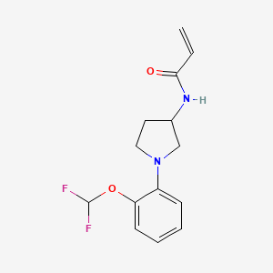 molecular formula C14H16F2N2O2 B2453202 N-[1-[2-(Difluoromethoxy)phenyl]pyrrolidin-3-yl]prop-2-enamide CAS No. 2361859-77-8