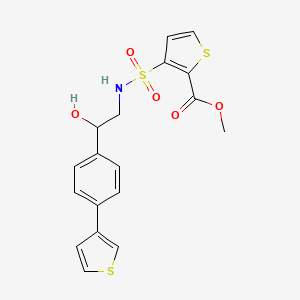 molecular formula C18H17NO5S3 B2453203 Methyl 3-({2-hydroxy-2-[4-(thiophen-3-yl)phenyl]ethyl}sulfamoyl)thiophene-2-carboxylate CAS No. 2097894-70-5