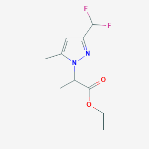 molecular formula C10H14F2N2O2 B2453206 Ethyl 2-(3-(difluoromethyl)-5-methyl-1H-pyrazol-1-yl)propanoate CAS No. 1005585-51-2