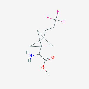 molecular formula C11H16F3NO2 B2453207 Methyl 2-amino-2-[3-(3,3,3-trifluoropropyl)-1-bicyclo[1.1.1]pentanyl]acetate CAS No. 2287266-61-7