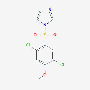 molecular formula C10H8Cl2N2O3S B245321 1-[(2,5-dichloro-4-methoxyphenyl)sulfonyl]-1H-imidazole 