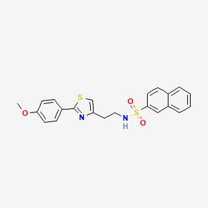 molecular formula C22H20N2O3S2 B2453210 N-(2-(2-(4-methoxyphenyl)thiazol-4-yl)ethyl)naphthalene-2-sulfonamide CAS No. 863512-19-0