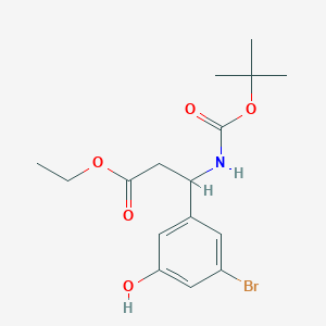 Ethyl 3-(3-bromo-5-hydroxyphenyl)-3-{[(tert-butoxy)carbonyl]amino}propanoate