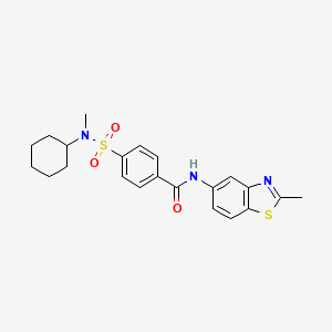 4-[cyclohexyl(methyl)sulfamoyl]-N-(2-methyl-1,3-benzothiazol-5-yl)benzamide