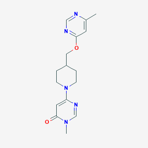 molecular formula C16H21N5O2 B2453240 3-methyl-6-(4-(((6-methylpyrimidin-4-yl)oxy)methyl)piperidin-1-yl)pyrimidin-4(3H)-one CAS No. 2320222-10-2