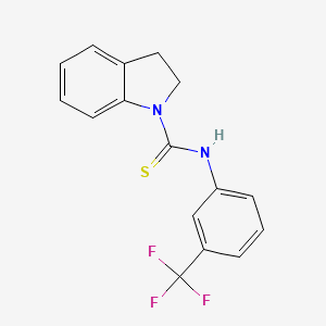 molecular formula C16H13F3N2S B2453242 Indolinyl((3-(trifluoromethyl)phenyl)amino)methane-1-thione CAS No. 905490-10-0