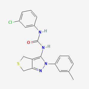 1-(3-Chlorophenyl)-3-[2-(3-methylphenyl)-4,6-dihydrothieno[3,4-c]pyrazol-3-yl]urea