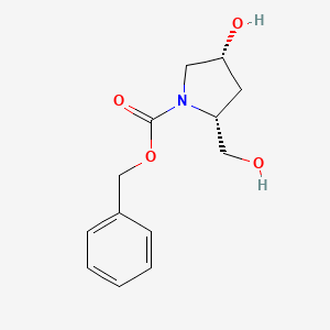 molecular formula C13H17NO4 B2453259 (2R,4R)-Benzyl 4-hydroxy-2-(hydroxymethyl)pyrrolidine-1-carboxylate CAS No. 1009335-39-0