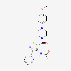 N-(5-(4-(4-methoxyphenyl)piperazine-1-carbonyl)-3-(pyridin-2-yl)isothiazol-4-yl)acetamide