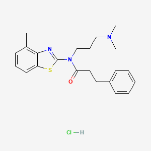 molecular formula C22H28ClN3OS B2453281 盐酸N-(3-(二甲氨基)丙基)-N-(4-甲基苯并[d]噻唑-2-基)-3-苯基丙酰胺 CAS No. 1052530-01-4