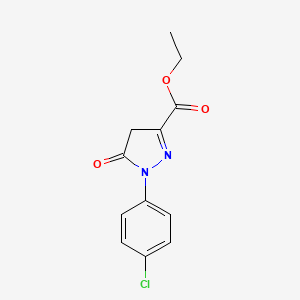 molecular formula C12H11ClN2O3 B2453297 ethyl 1-(4-chlorophenyl)-5-oxo-4,5-dihydro-1H-pyrazole-3-carboxylate CAS No. 55983-92-1