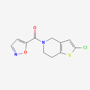 molecular formula C11H9ClN2O2S B2453299 5-{2-chloro-4H,5H,6H,7H-thieno[3,2-c]pyridine-5-carbonyl}-1,2-oxazole CAS No. 2097917-29-6