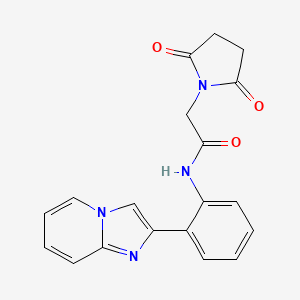molecular formula C19H16N4O3 B2453319 2-(2,5-二氧代吡咯烷-1-基)-N-(2-(咪唑并[1,2-a]吡啶-2-基)苯基)乙酰胺 CAS No. 1797642-67-1