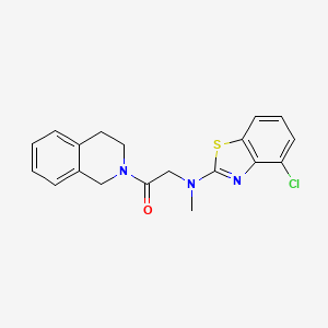 molecular formula C19H18ClN3OS B2453326 2-((4-chlorobenzo[d]thiazol-2-yl)(methyl)amino)-1-(3,4-dihydroisoquinolin-2(1H)-yl)ethanone CAS No. 1396807-39-8