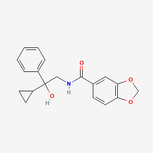 molecular formula C19H19NO4 B2453328 N-(2-cyclopropyl-2-hydroxy-2-phenylethyl)benzo[d][1,3]dioxole-5-carboxamide CAS No. 1421442-61-6