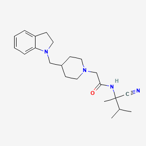 N-(2-Cyano-3-methylbutan-2-yl)-2-[4-(2,3-dihydroindol-1-ylmethyl)piperidin-1-yl]acetamide