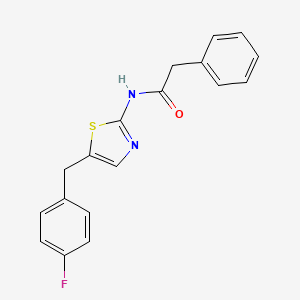molecular formula C18H15FN2OS B2453334 N-[5-(4-fluorobenzyl)-1,3-thiazol-2-yl]-2-phenylacetamide CAS No. 301175-65-5