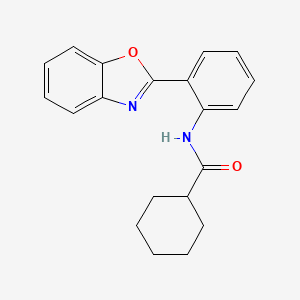 molecular formula C20H20N2O2 B2453342 N-(2-(benzo[d]oxazol-2-yl)phenyl)cyclohexanecarboxamide CAS No. 477500-64-4