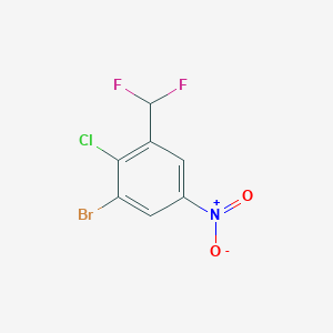 molecular formula C7H3BrClF2NO2 B2453348 1-Bromo-2-chloro-3-(difluoromethyl)-5-nitrobenzene CAS No. 2091449-24-8