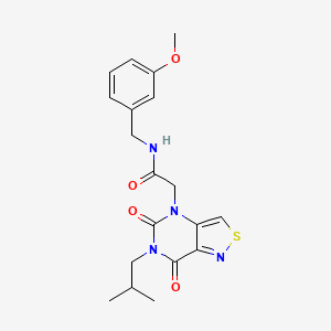 molecular formula C19H22N4O4S B2453349 2-(6-isobutyl-5,7-dioxo-6,7-dihydroisothiazolo[4,3-d]pyrimidin-4(5H)-yl)-N-(3-methoxybenzyl)acetamide CAS No. 1251557-30-8