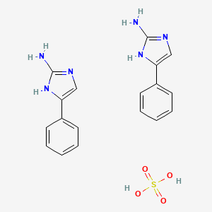 molecular formula C18H20N6O4S B2453350 4-苯基-1H-咪唑-2-胺半硫酸盐 CAS No. 160072-56-0
