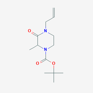 molecular formula C13H22N2O3 B2453353 Tert-butyl 2-methyl-3-oxo-4-prop-2-enylpiperazine-1-carboxylate CAS No. 2460756-26-5
