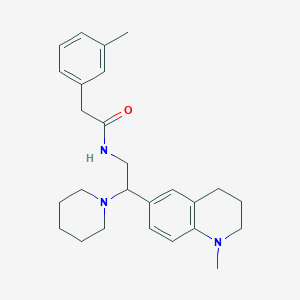 molecular formula C26H35N3O B2453357 2-(3-methylphenyl)-N-[2-(1-methyl-1,2,3,4-tetrahydroquinolin-6-yl)-2-piperidin-1-ylethyl]acetamide CAS No. 922092-33-9