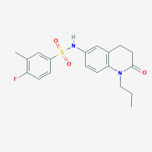 molecular formula C19H21FN2O3S B2453368 4-fluoro-3-methyl-N-(2-oxo-1-propyl-1,2,3,4-tetrahydroquinolin-6-yl)benzenesulfonamide CAS No. 941992-02-5