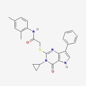 2-((3-cyclopropyl-4-oxo-7-phenyl-4,5-dihydro-3H-pyrrolo[3,2-d]pyrimidin-2-yl)thio)-N-(2,4-dimethylphenyl)acetamide