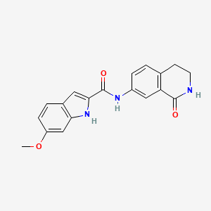 molecular formula C19H17N3O3 B2453388 6-methoxy-N-(1-oxo-1,2,3,4-tetrahydroisoquinolin-7-yl)-1H-indole-2-carboxamide CAS No. 1448072-65-8