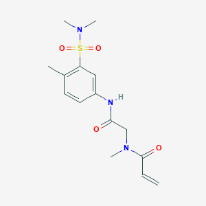 molecular formula C15H21N3O4S B2453396 N-[2-[3-(Dimethylsulfamoyl)-4-methylanilino]-2-oxoethyl]-N-methylprop-2-enamide CAS No. 2199323-39-0