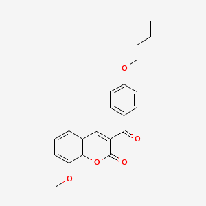 molecular formula C21H20O5 B2453401 3-(4-butoxybenzoyl)-8-methoxy-2H-chromen-2-one CAS No. 1351398-20-3