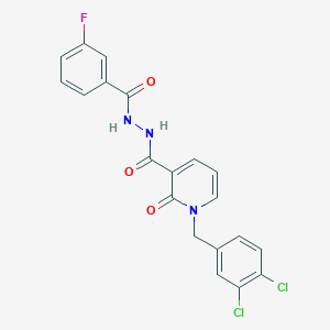 molecular formula C20H14Cl2FN3O3 B2453404 1-(3,4-dichlorobenzyl)-N'-(3-fluorobenzoyl)-2-oxo-1,2-dihydropyridine-3-carbohydrazide CAS No. 1105212-46-1