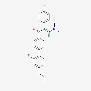 molecular formula C26H25ClFNO B2453420 (E)-2-(4-chlorophenyl)-3-(dimethylamino)-1-[4-(2-fluoro-4-propylphenyl)phenyl]prop-2-en-1-one CAS No. 478032-53-0