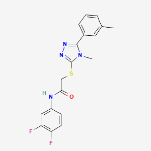 molecular formula C18H16F2N4OS B2453427 N-(3,4-二氟苯基)-2-{[4-甲基-5-(3-甲基苯基)-4H-1,2,4-三唑-3-基]硫烷基}乙酰胺 CAS No. 847918-01-8