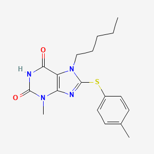 3-methyl-8-[(4-methylphenyl)sulfanyl]-7-pentyl-2,3,6,7-tetrahydro-1H-purine-2,6-dione