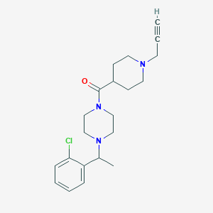 molecular formula C21H28ClN3O B2453443 1-[1-(2-Chlorophenyl)ethyl]-4-[1-(prop-2-yn-1-yl)piperidine-4-carbonyl]piperazine CAS No. 1252415-75-0
