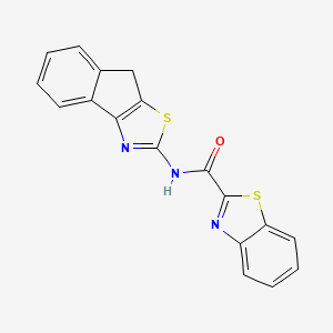 molecular formula C18H11N3OS2 B2453445 N-(8H-吲哚并[1,2-d]噻唑-2-基)苯并[d]噻唑-2-甲酰胺 CAS No. 681159-65-9