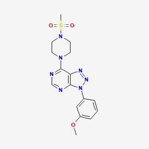 molecular formula C16H19N7O3S B2453460 3-(3-methoxyphenyl)-7-(4-(methylsulfonyl)piperazin-1-yl)-3H-[1,2,3]triazolo[4,5-d]pyrimidine CAS No. 1005307-24-3