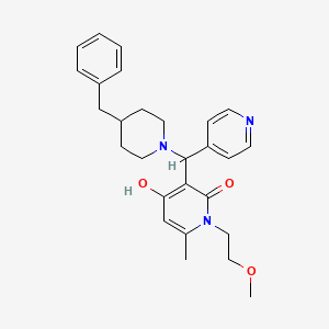 molecular formula C27H33N3O3 B2453464 3-((4-benzylpiperidin-1-yl)(pyridin-4-yl)methyl)-4-hydroxy-1-(2-methoxyethyl)-6-methylpyridin-2(1H)-one CAS No. 897611-39-1