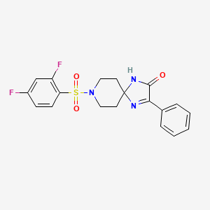 molecular formula C19H17F2N3O3S B2453467 8-((2,4-二氟苯基)磺酰基)-3-苯基-1,4,8-三氮螺[4.5]癸-3-烯-2-酮 CAS No. 1189898-82-5