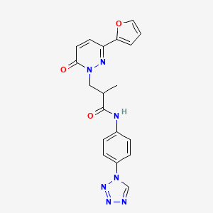 molecular formula C19H17N7O3 B2453468 N-(4-(1H-tetrazol-1-yl)phenyl)-3-(3-(furan-2-yl)-6-oxopyridazin-1(6H)-yl)-2-methylpropanamide CAS No. 1286728-79-7