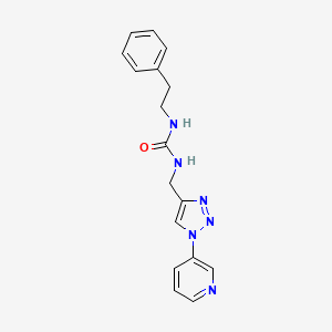 molecular formula C17H18N6O B2453470 1-苯乙基-3-((1-(吡啶-3-基)-1H-1,2,3-三唑-4-基)甲基)脲 CAS No. 2034612-33-2