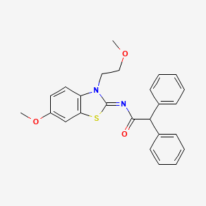 molecular formula C25H24N2O3S B2453484 (Z)-N-(6-甲氧基-3-(2-甲氧基乙基)苯并[d]噻唑-2(3H)-亚甲基)-2,2-二苯基乙酰胺 CAS No. 865161-54-2