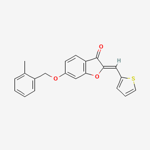 molecular formula C21H16O3S B2453492 (Z)-6-((2-methylbenzyl)oxy)-2-(thiophen-2-ylmethylene)benzofuran-3(2H)-one CAS No. 623118-16-1